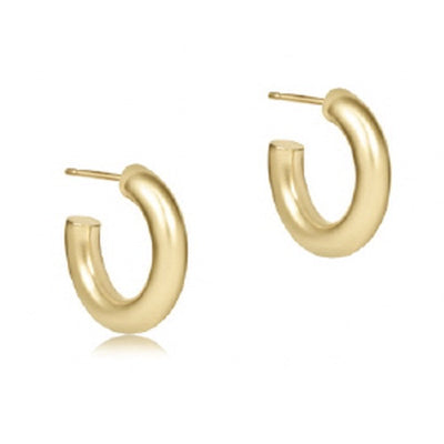Round Gold 0.5" Post Hoop - 4mm - Smooth