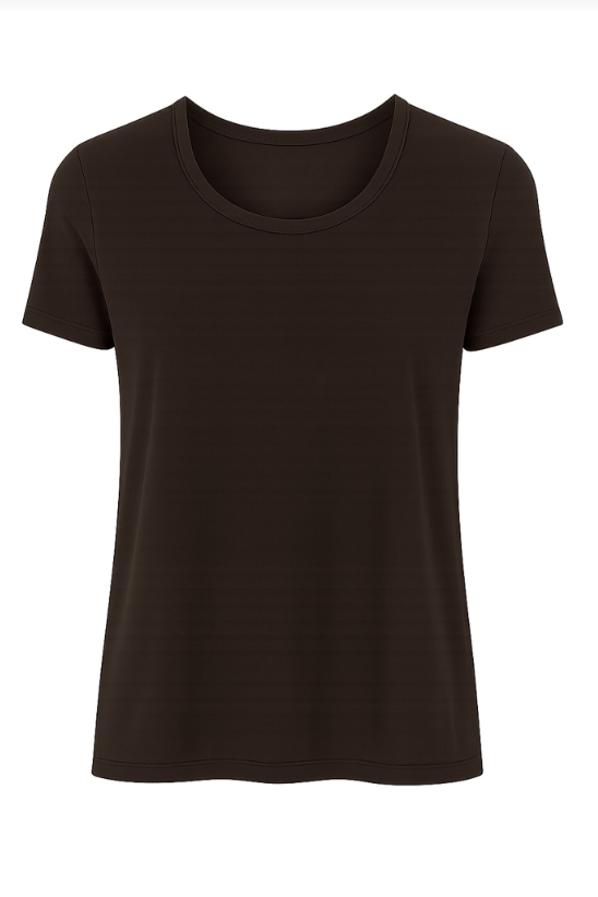 Tati Short Sleeve Crew Neck Tee - Espresso Bean