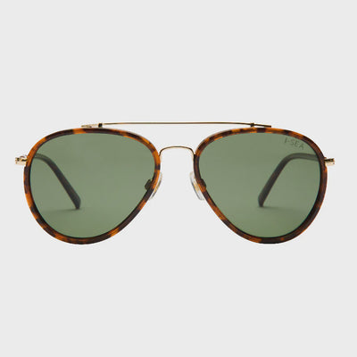 Tatum Sunglasses - Tort / Green Polarized Lens