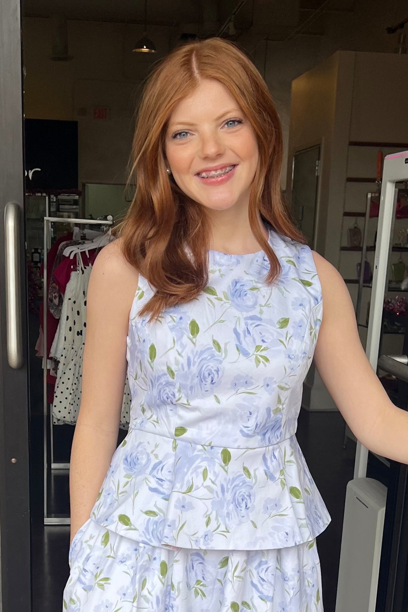 Sabine Reversible Top - Rumor Rose Blue / Pink