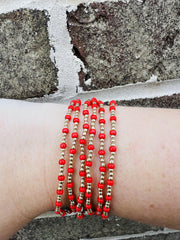 Gameday Hope Gold Sincerity Bracelet - Bright Red