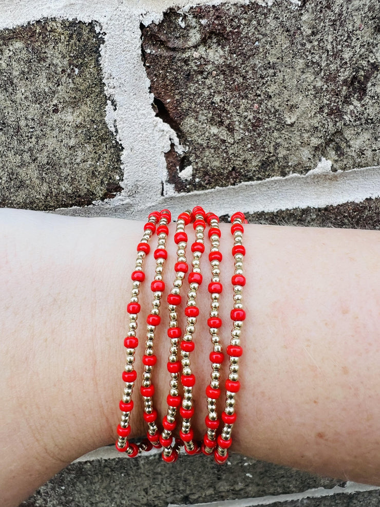 Gameday Hope Gold Sincerity Bracelet - Bright Red