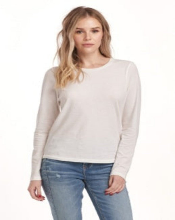 Kathy Basic Long Sleeve Tee - White