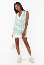 Hartford Tank Sweater Dress - Green Plaid