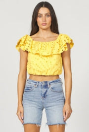 Rosario Off Shoulder Top - Daffodil