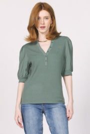 Tanner Short Sleeve Top - Slate Green