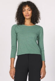Melia 3/4 Length Top - Salte Green