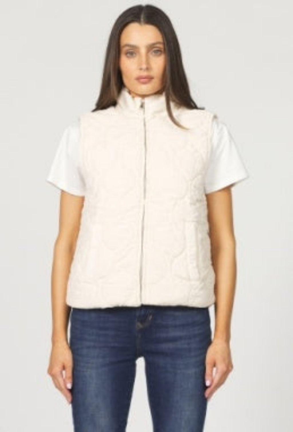 Hadley Vest - Washed Cream