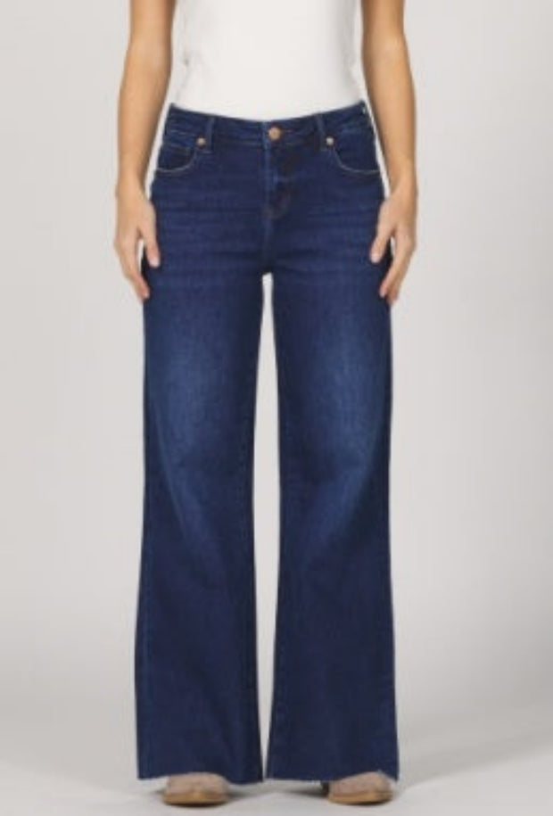 Micah Mid Rise Raw Hem Jean - Night