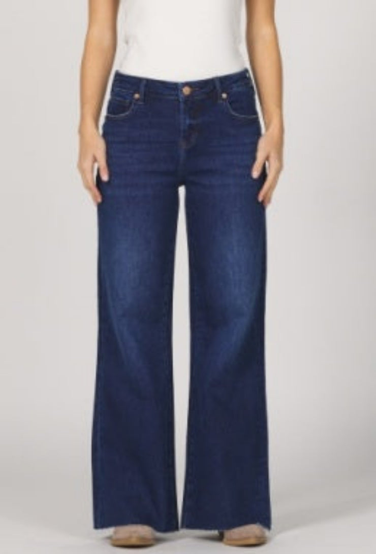Micah Mid Rise Raw Hem Jean - Night