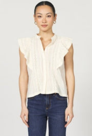 Sleeveless Ruffle Top - Whitecap Grey