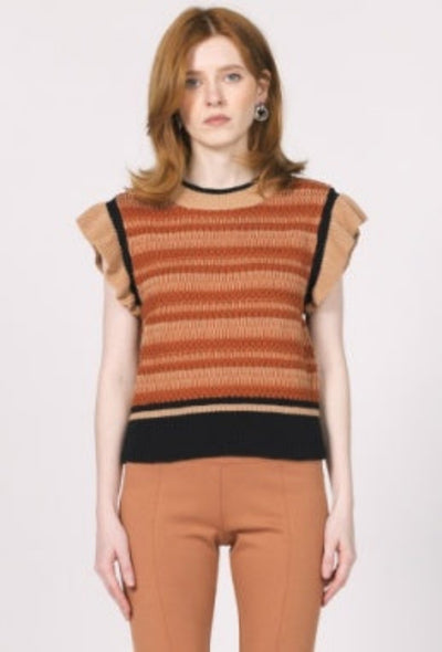 Kassandra Sleeveless Sweater - Brown Sugar