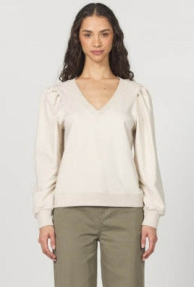 Sammi Long Sleeve Basic Top -  Oyster