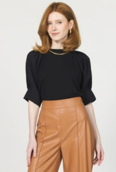 Kera Short Sleeve Top - Black