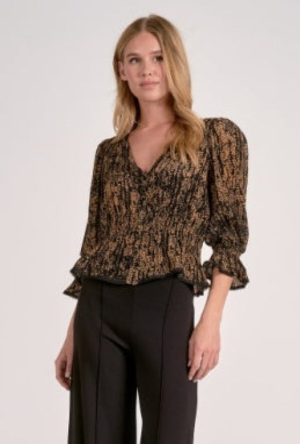 3/4 Length Multi Top - Gold Wisteria
