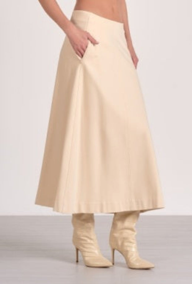 Canvas Midi Skirt - Stone