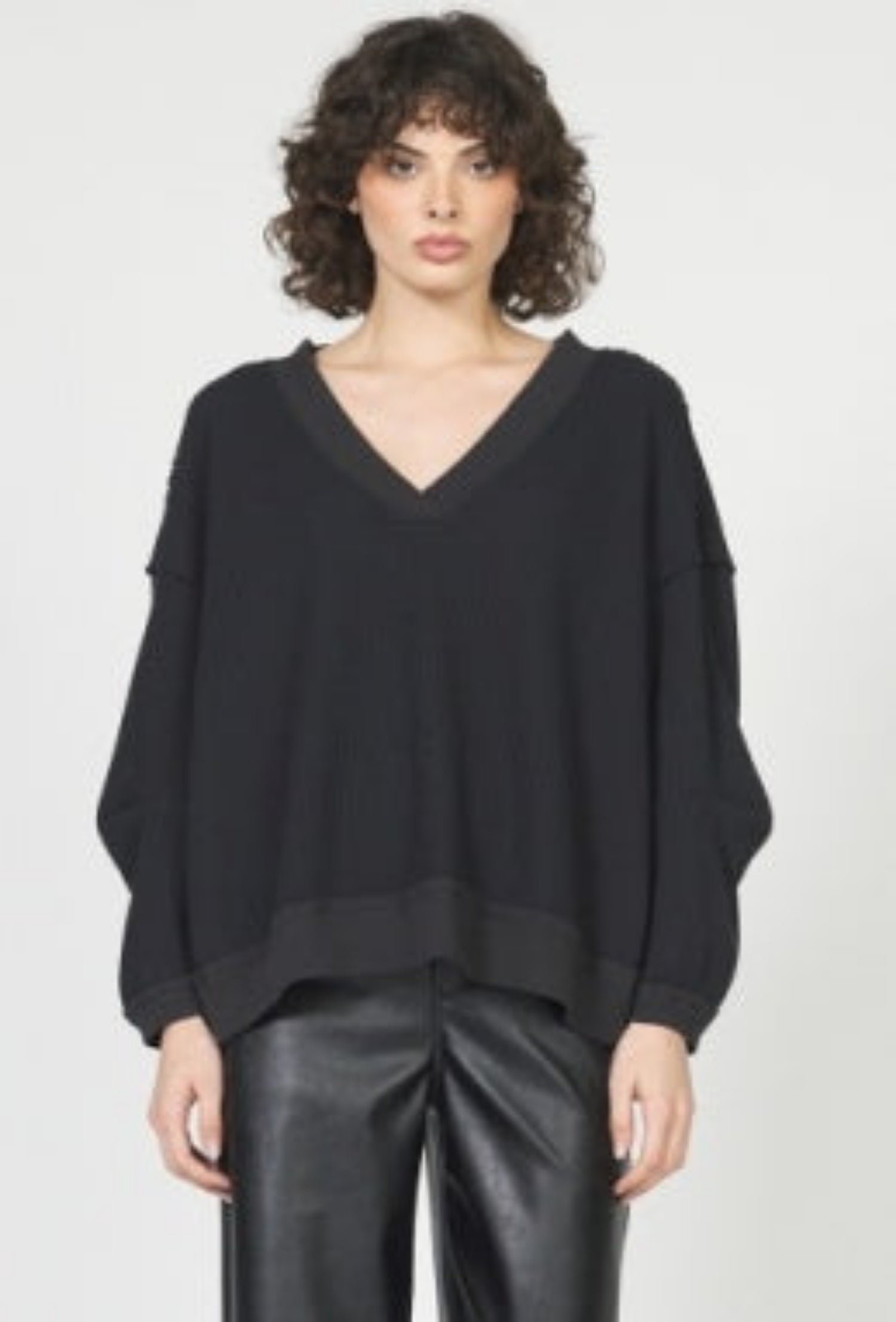 Martine Long Sleeve V-Neck - Black
