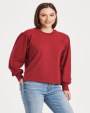 Kanni Puff Sleeve Crew Neck Top - Granada