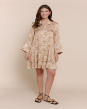 Allegra Mini Dress - Giraffe Bronze