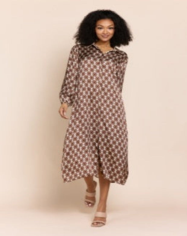 Harley Printed Dress - Brown Multi