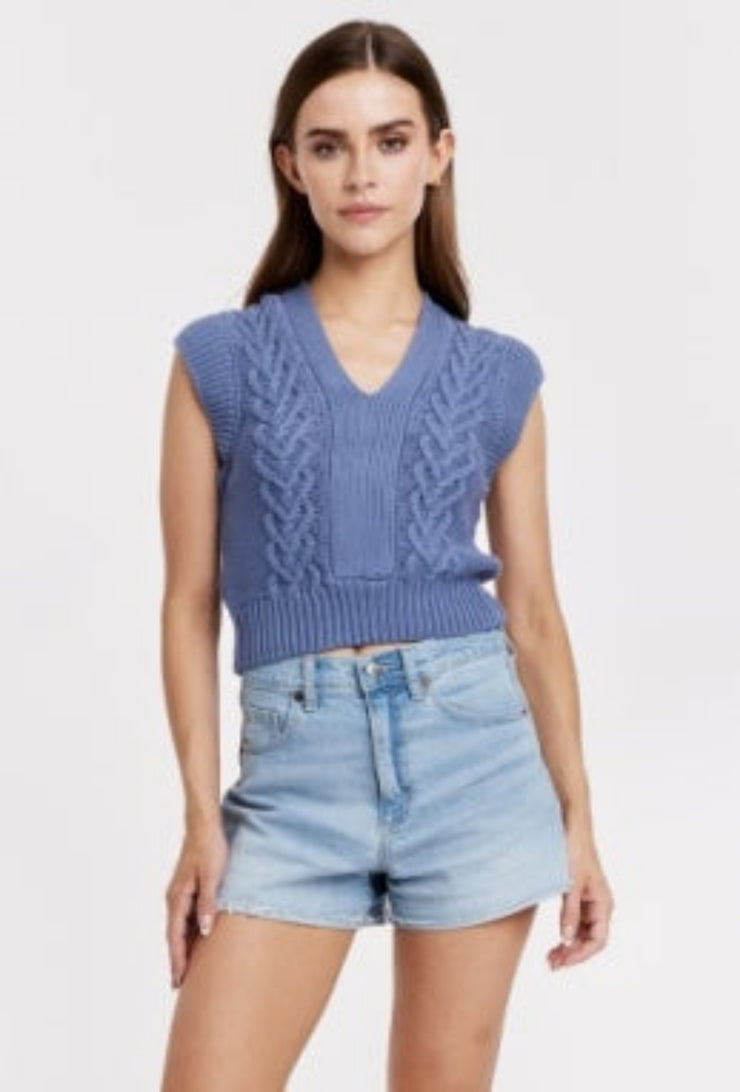 Emberly Sleeveless Sweater - Stormy Blue