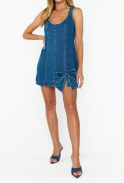 Bridgeport Bow Dress - Blue Jean Baby