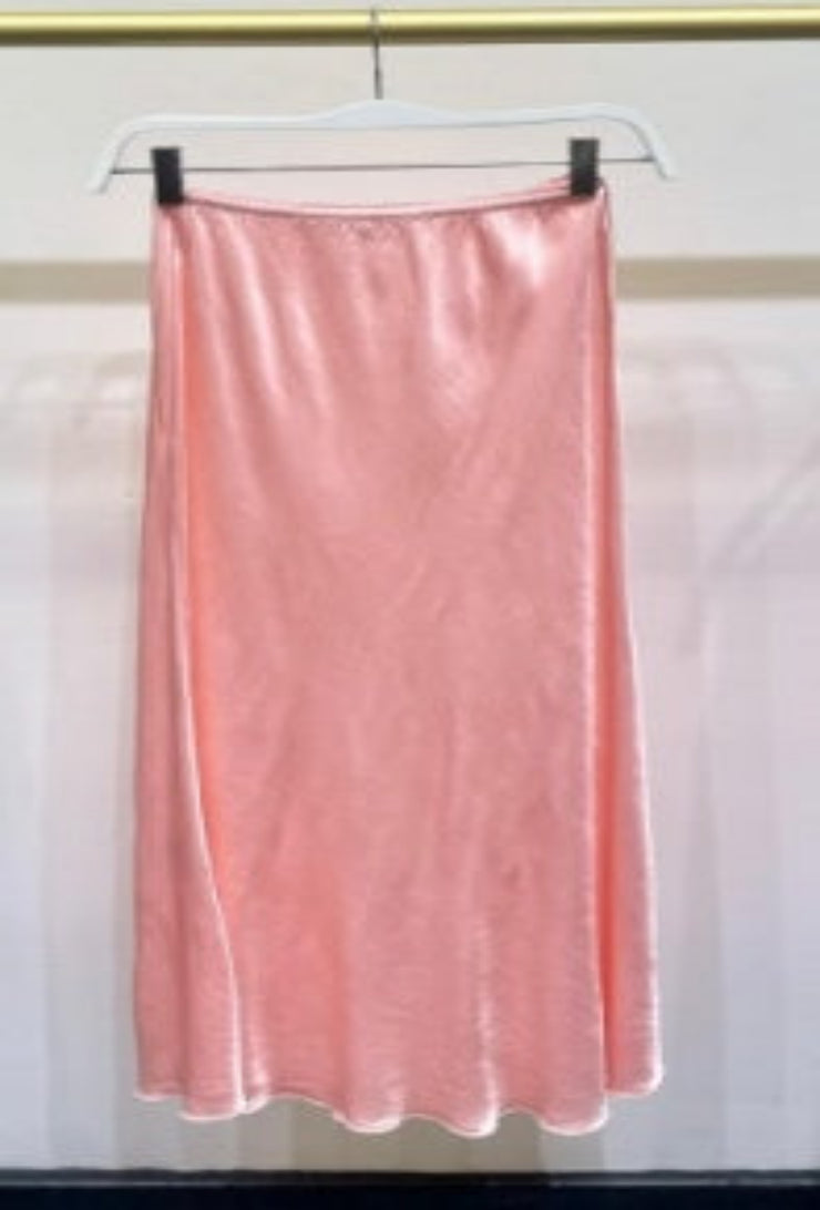 Silky Slip Skirt - Salmon