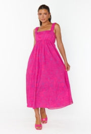 Fling Poplin Midi Dress - Pink Shells