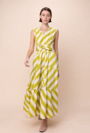 Haven Sleeveless V-Neck Tiered Maxi Dress - Pistachio