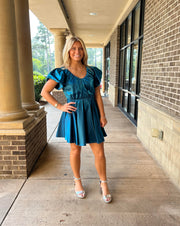 Alexandra Dress - Party Teal