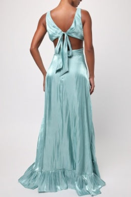 Rylee Satin Maxi Dress - Teal