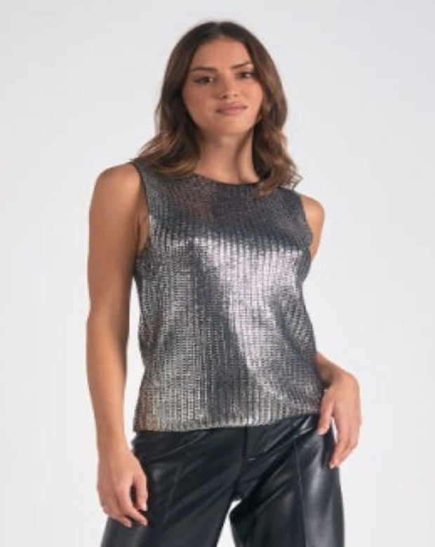 Sleeveless Sweater Crewneck - Silver