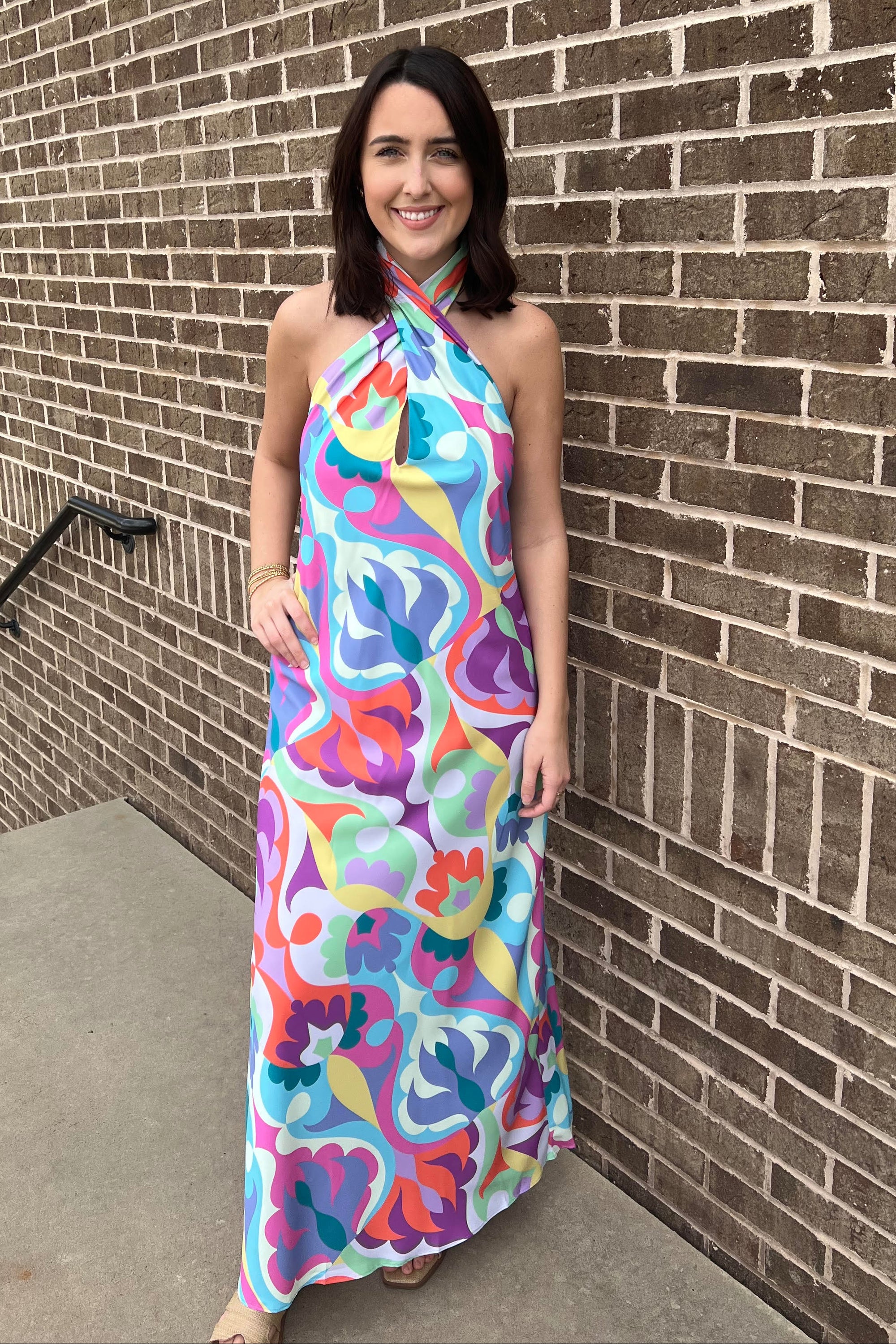multi colored midi dress Dolce & Gabbana Fuchsia Light Blue Silk Two Tone Midi Dress - IT36
