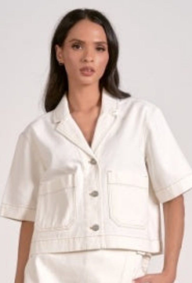 Boxy Denim Top - Natural