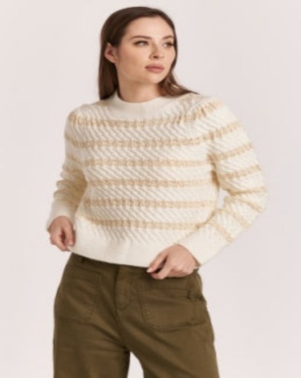 Maren Mock Neck Sweater - Vintage Cream