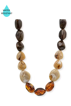 Vaughn Beaded Necklace - Multi Brown