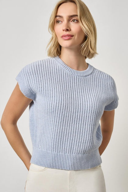Textured Wedge Sweater - Clearwater
