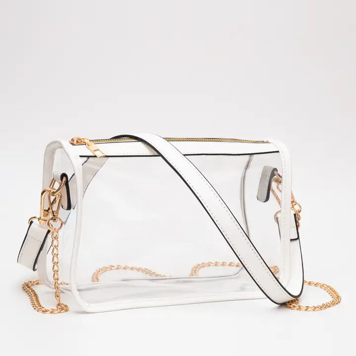 Game Day Stadium Clear Rectangle Bag - White