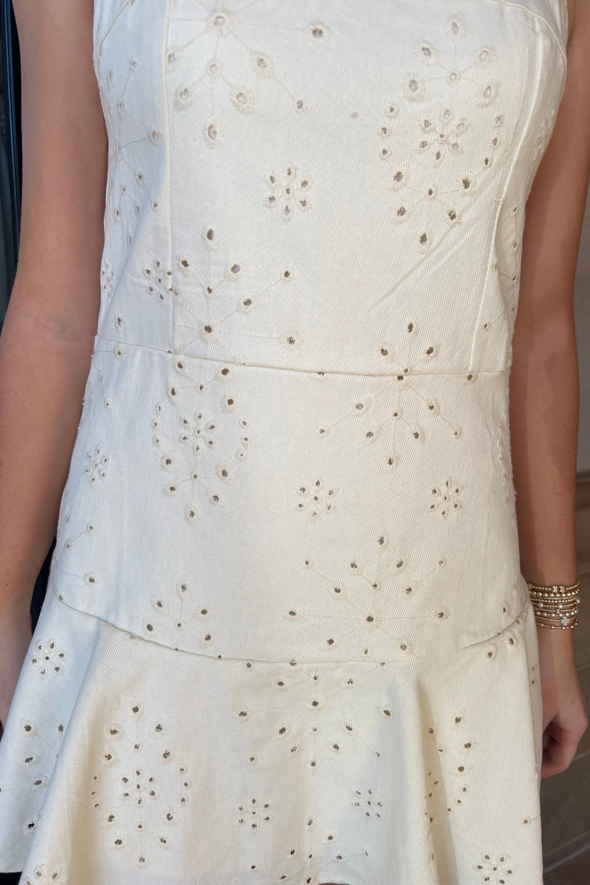 Emily Dress - Ivory Eyelet M Emily Dress - Ivory Eyelet M