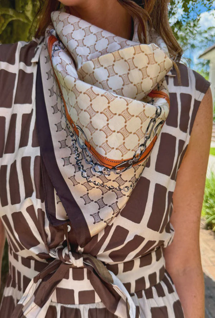 Saratoga Equestrian Scarf - Beige