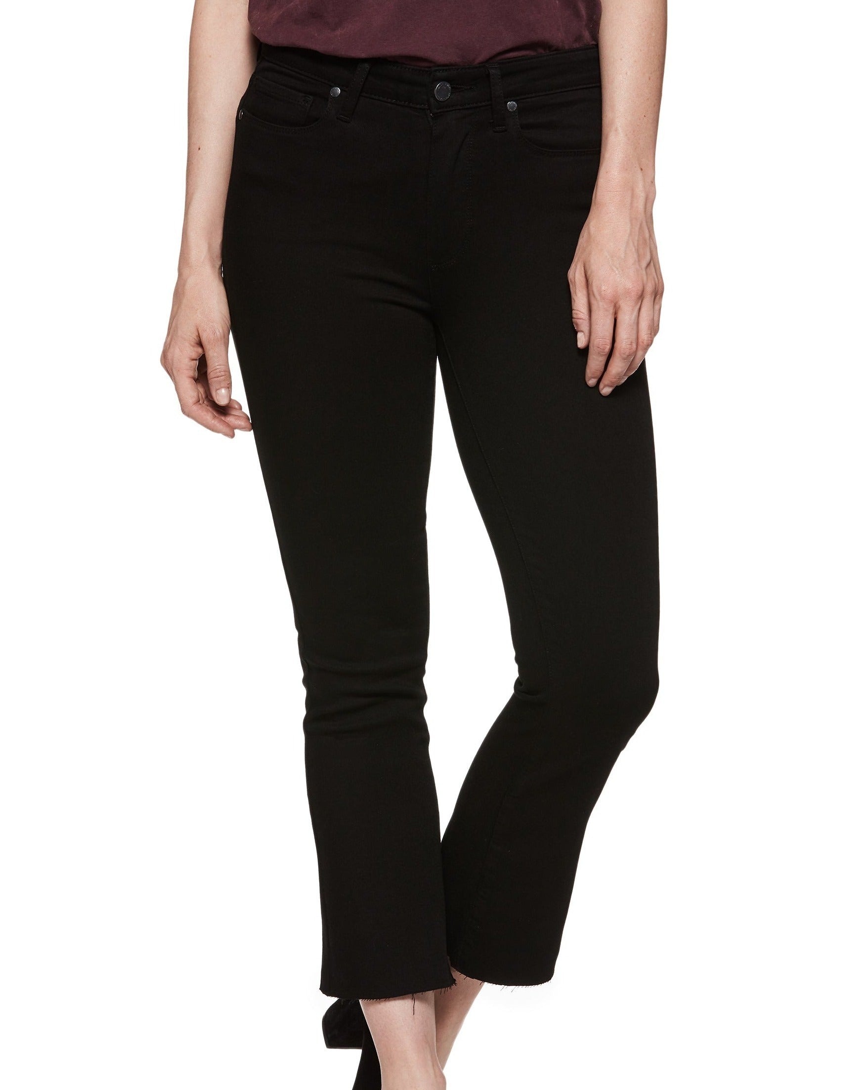 Colette Crop Flare Raw Hem - Black Shadow