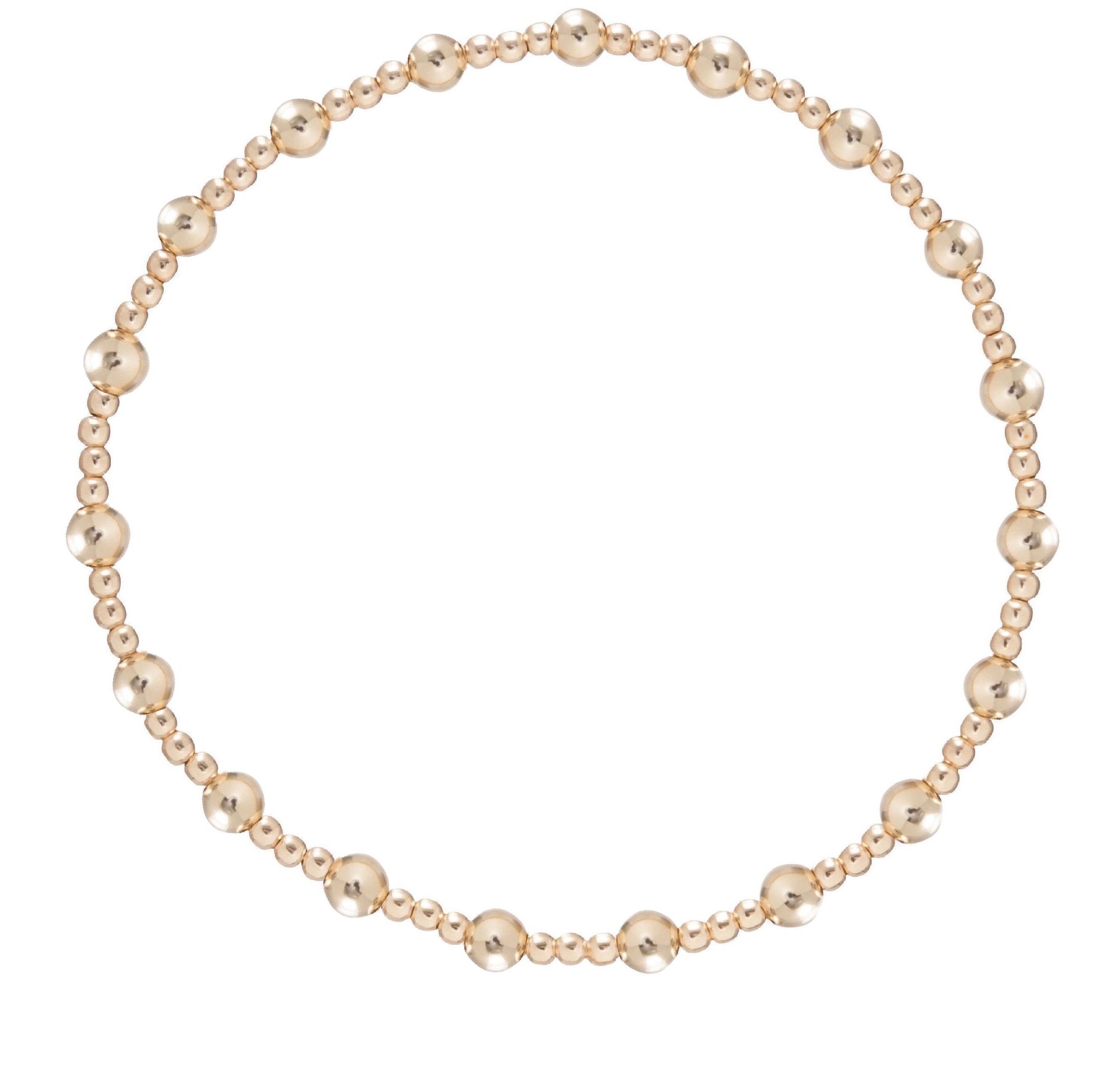 Classic Sincerity Pattern 4mm Bead Bracelet - Gold