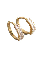 Baguette Huggie Hoops (Available in Gold or Silver)