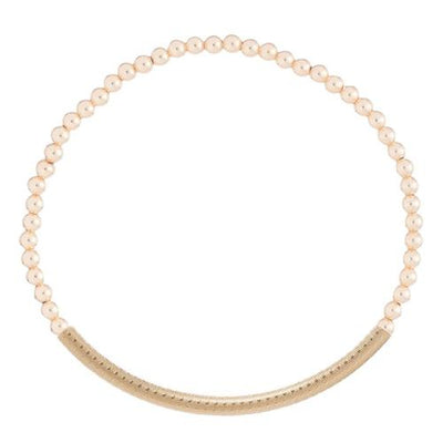 Classic Gold 3mm Bead Bracelet - Bliss Bar Textured