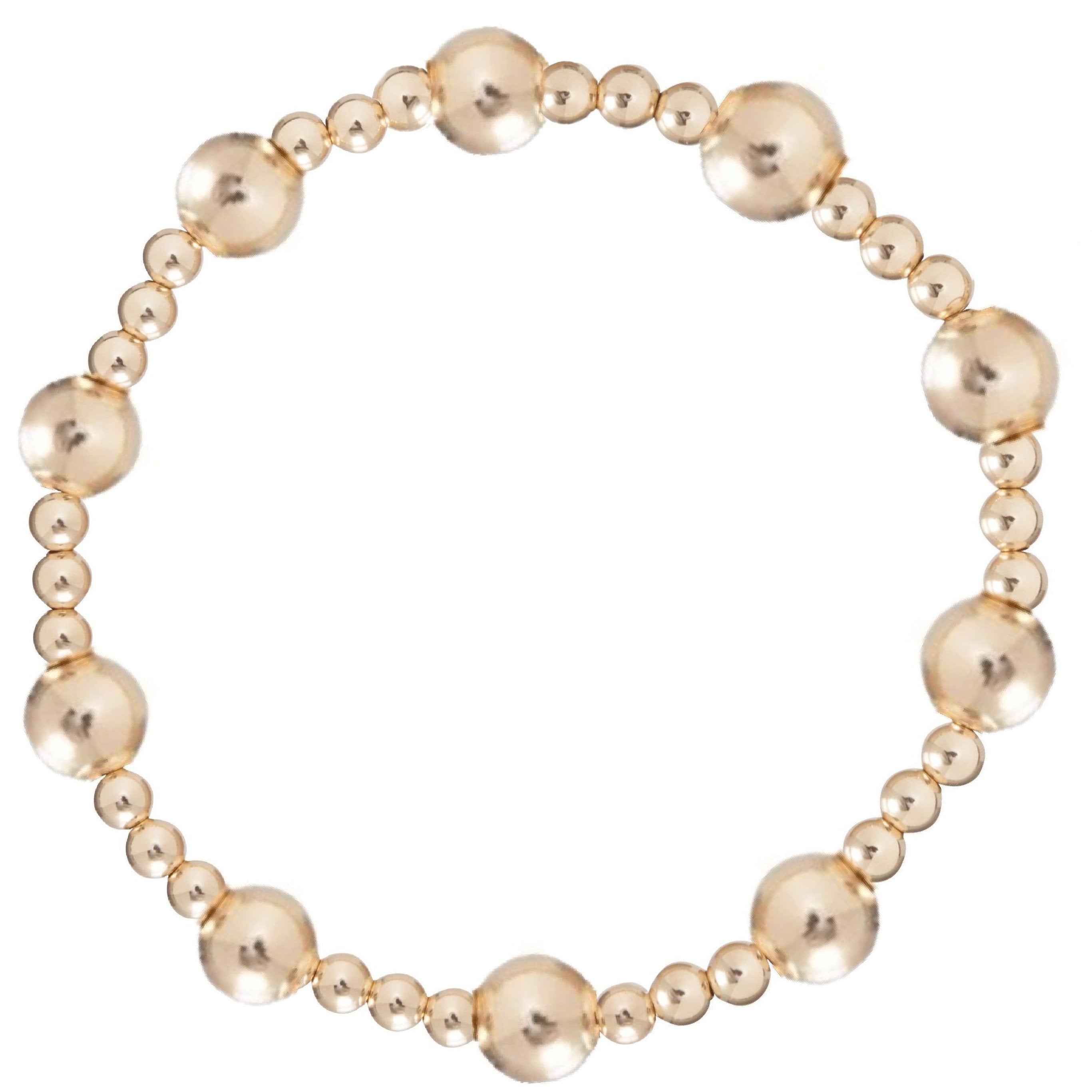 Classic Sincerity Pattern 6mm Bead Bracelet - Gold