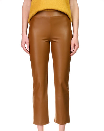 Carnaby Kick Crop Faux Leather Pant "Spice"