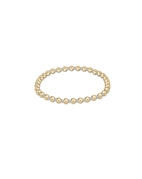Classic Grateful Pattern 4mm Bead Bracelet - Mixed Metal