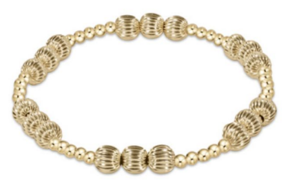 Dignity Joy Pattern 6mm Bead Bracelet - Gold