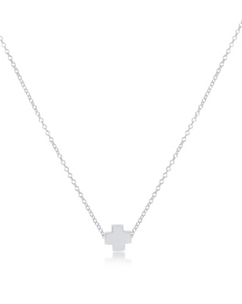 16" Necklace Sterling - Signature Cross Sterling