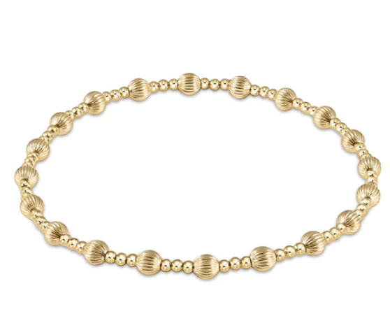 Dignity Sincerity Pattern 4mm Bead Bracelet - Gold